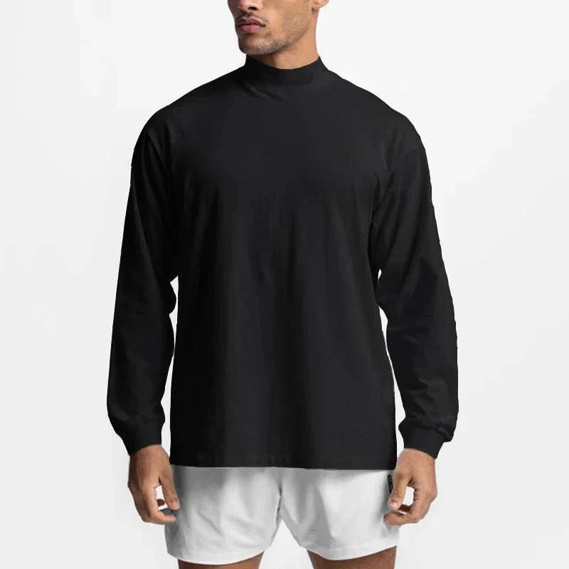 High-neck Long Sleeve Tshirt Breathable Fitness Fashion Clothing T Shirt