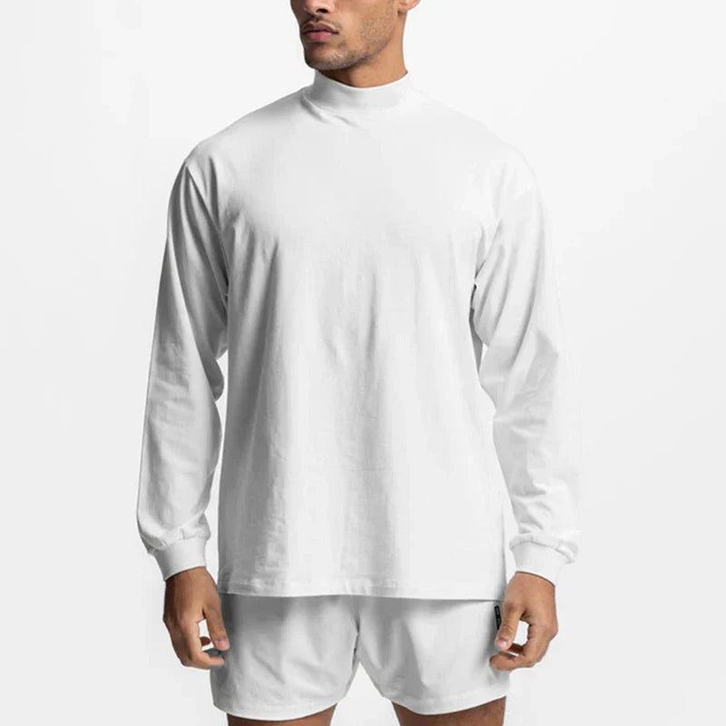 High-neck Long Sleeve Tshirt Breathable Fitness Fashion Clothing T Shirt