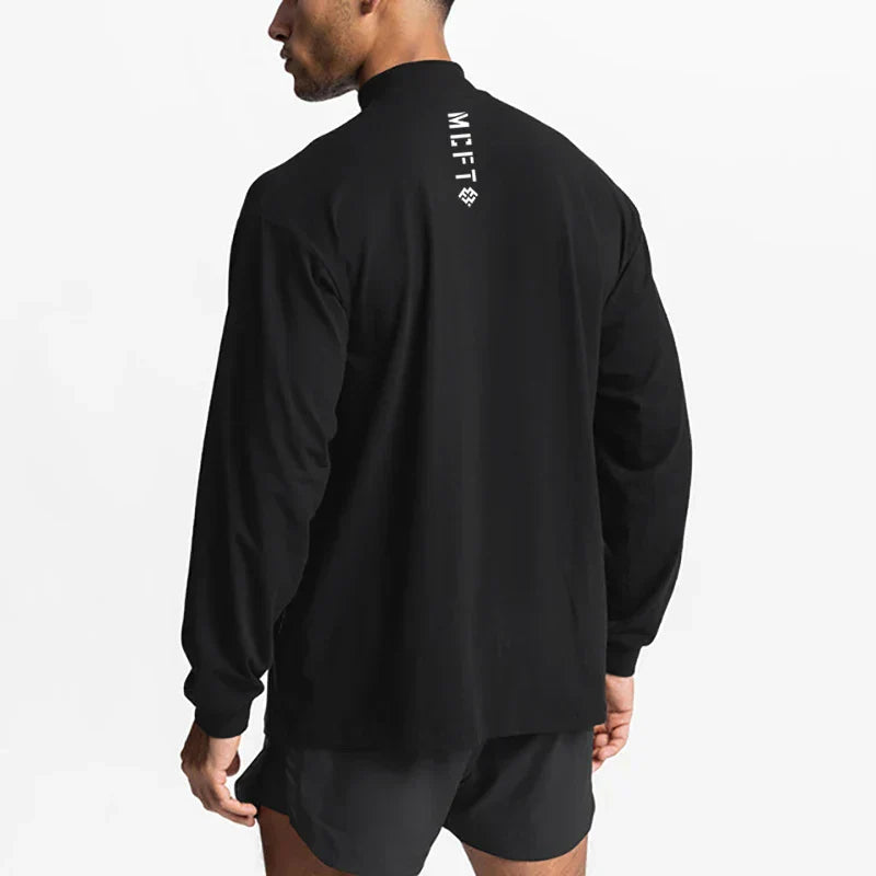 High-neck Long Sleeve Tshirt Breathable Fitness Fashion Clothing T Shirt