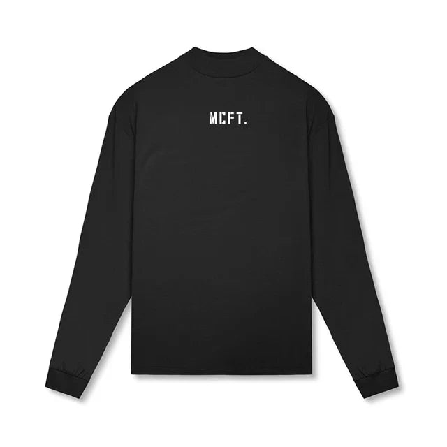 T Shirt Workout Oversized High-neck Long Sleeve Tshirt