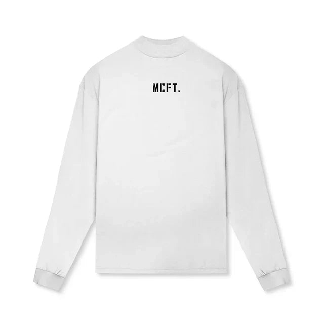 Bodybuilding T Shirt Workout Oversized High-neck Long Sleeve Tshirt