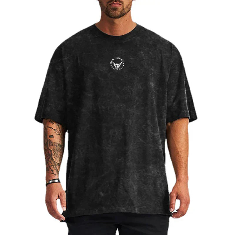 T Shirt Antique Style Summer Short Sleeve Gym Slim