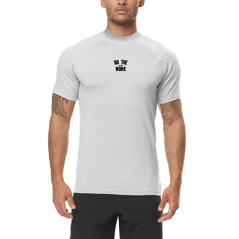 Elastic Casual T-shirt Running Bodybuilding Tights Short-sleeved