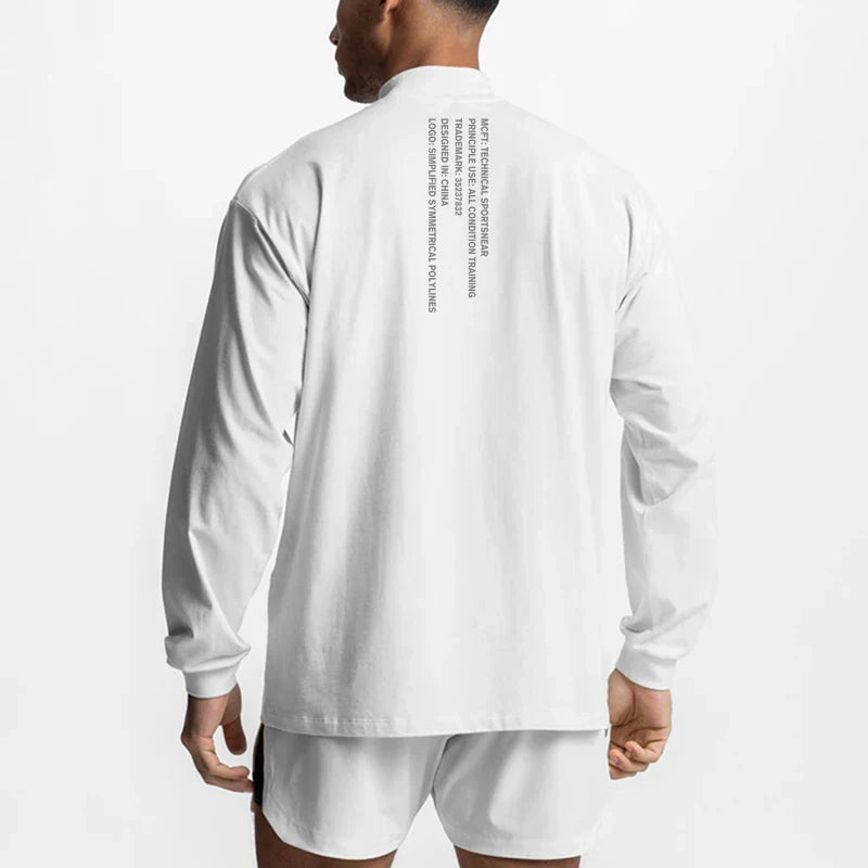 Oversized Breathable Fitness High-collar Long Sleeve Tshirt