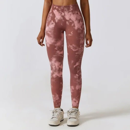 New Tie Dye Yoga Pants Sport Leggings Women Seamless High Waist Push Up Woman Tight Running Fitness Workout Leggins Gym Clothing